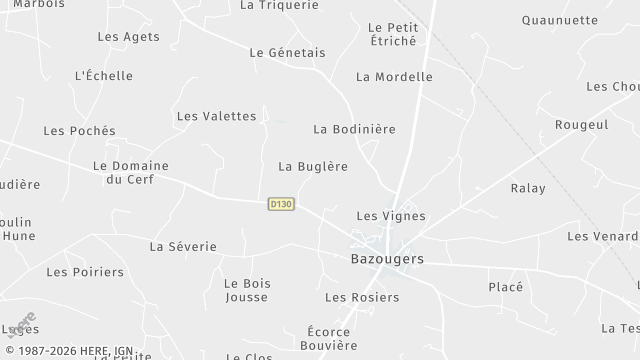 Carte de la zone d'intervention à Bazougers
