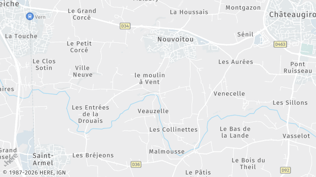 Carte de la zone d'intervention à Nouvoitou