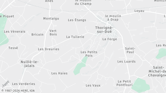 Carte de la zone d'intervention à Thorigné-sur-Dué