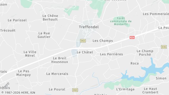 Carte de la zone d'intervention à Treffendel