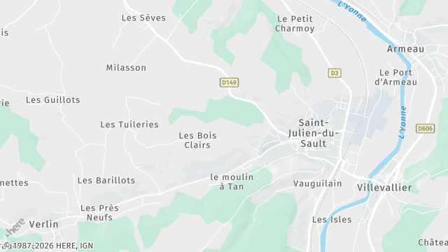 Carte de la zone d'intervention à Saint-Julien-du-Sault