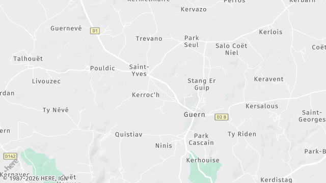 Carte de la zone d'intervention à Guern