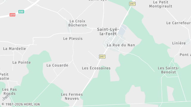Carte de la zone d'intervention à Saint-Lyé-la-Forêt