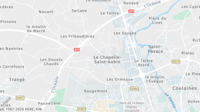 Carte de la zone d'intervention à La Chapelle-Saint-Aubin