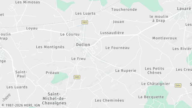 Carte de la zone d'intervention à Dollon