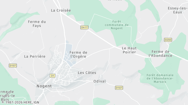 Carte de la zone d'intervention à Nogent