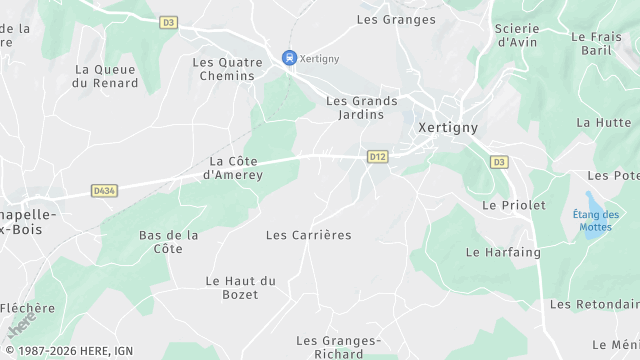 Carte de la zone d'intervention à Xertigny