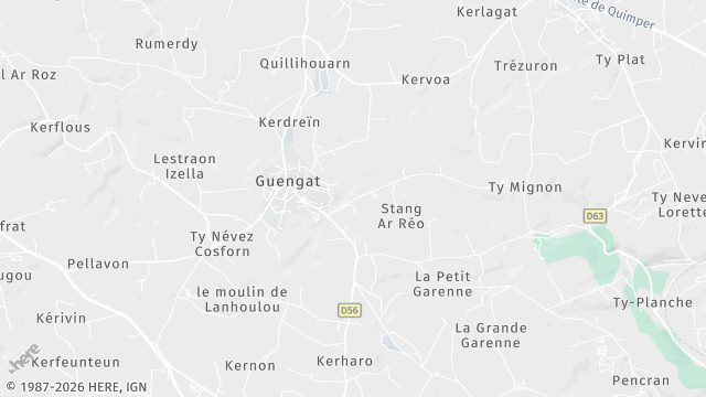 Carte de la zone d'intervention à Guengat