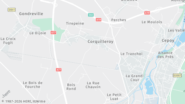 Carte de la zone d'intervention à Corquilleroy