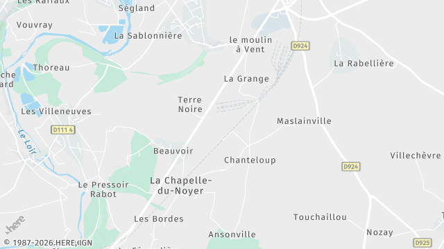 Carte de la zone d'intervention à La Chapelle-du-Noyer