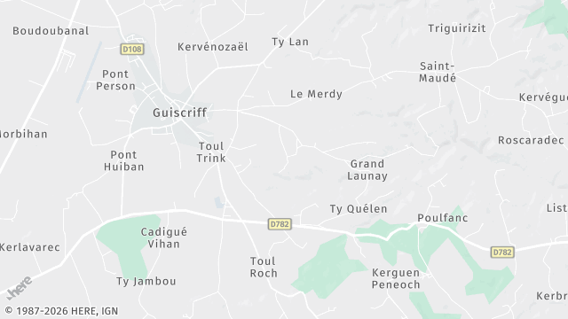 Carte de la zone d'intervention à Guiscriff