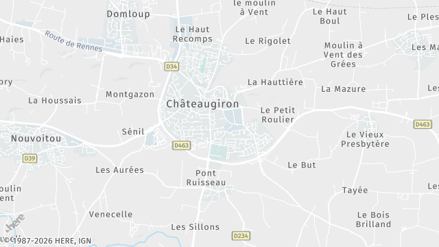 Carte de la zone d'intervention à Châteaugiron