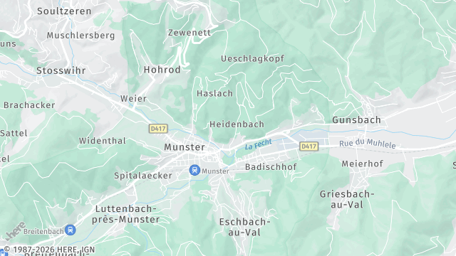 Carte de la zone d'intervention à Munster