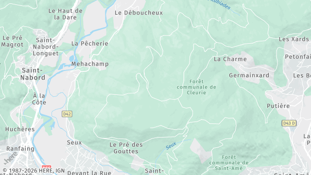 Carte de la zone d'intervention à Saint-Étienne-lès-Remiremont