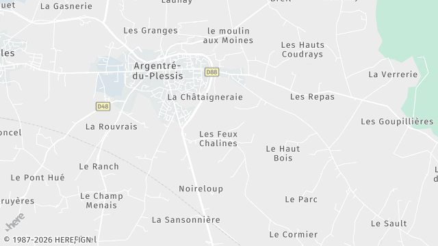 Carte de la zone d'intervention à Argentré-du-Plessis