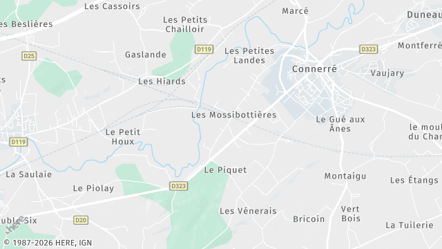 Carte de la zone d'intervention à Connerré