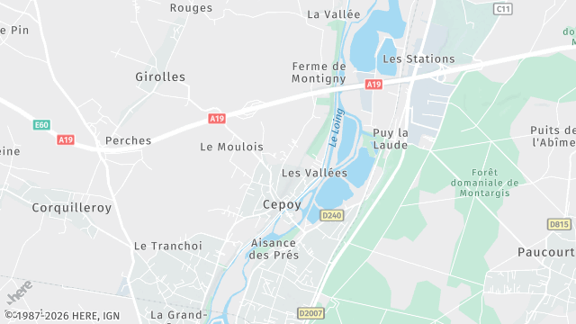 Carte de la zone d'intervention à Cepoy