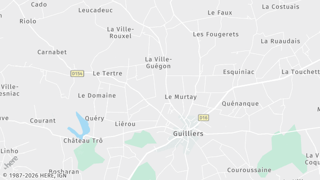 Carte de la zone d'intervention à Guilliers