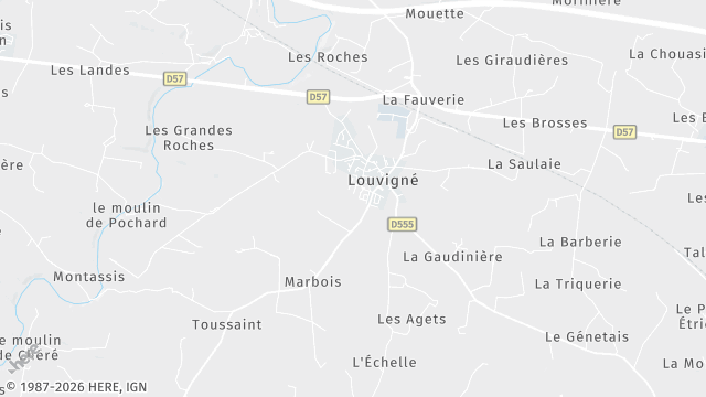 Carte de la zone d'intervention à Louvigné