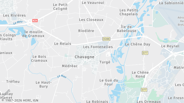 Carte de la zone d'intervention à Chavagne
