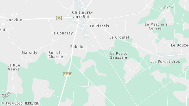 Carte de la zone d'intervention à Chilleurs-aux-Bois