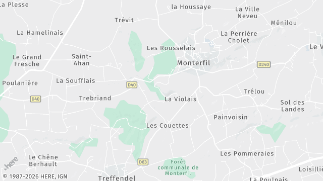 Carte de la zone d'intervention à Monterfil