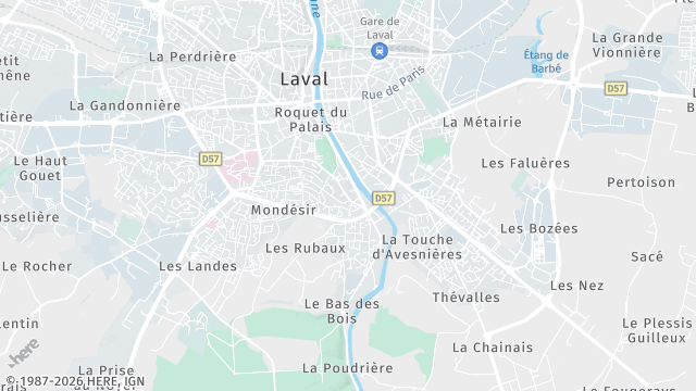 Carte de la zone d'intervention à Laval