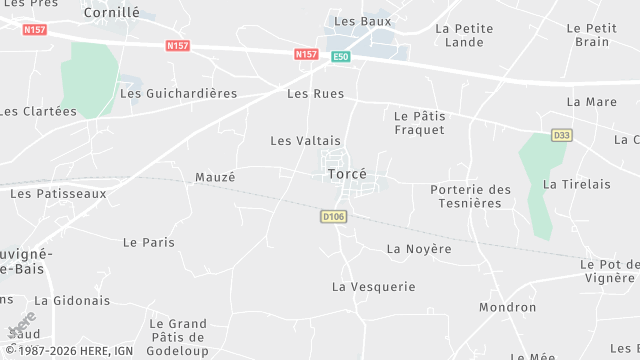 Carte de la zone d'intervention à Torcé