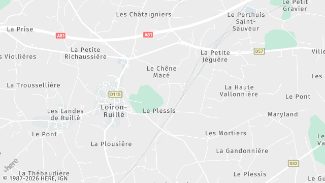 Carte de la zone d'intervention à Loiron-Ruillé