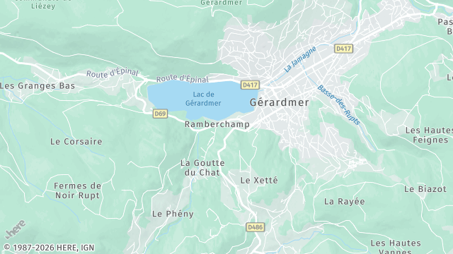 Carte de la zone d'intervention à Gérardmer