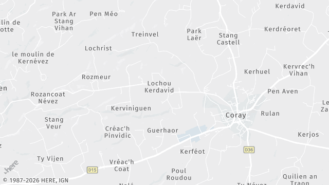 Carte de la zone d'intervention à Coray