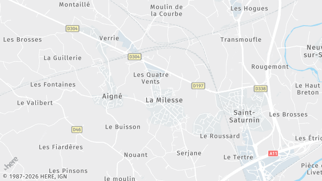 Carte de la zone d'intervention à La Milesse