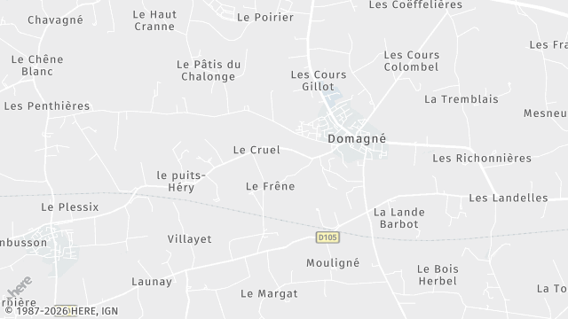 Carte de la zone d'intervention à Domagné
