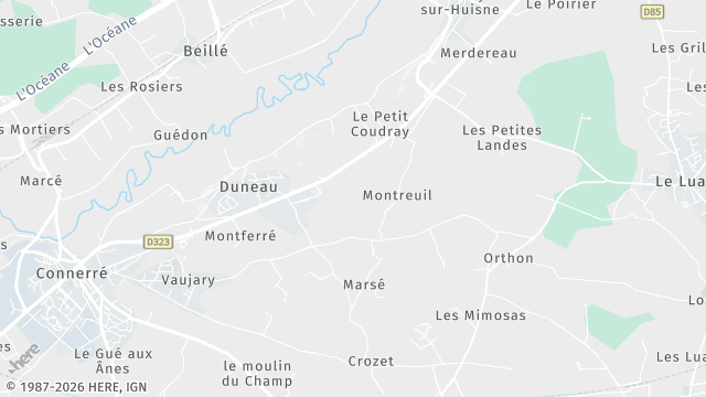 Carte de la zone d'intervention à Duneau