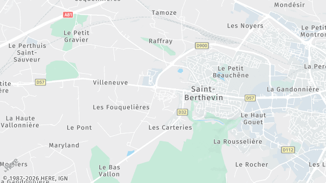 Carte de la zone d'intervention à Saint-Berthevin