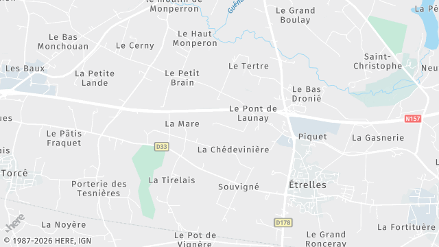 Carte de la zone d'intervention à Étrelles