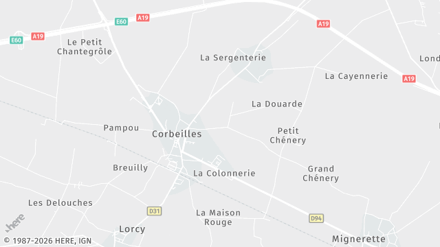 Carte de la zone d'intervention à Corbeilles