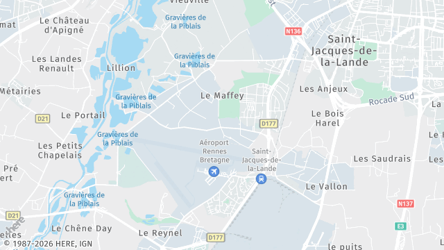 Carte de la zone d'intervention à Saint-Jacques-de-la-Lande