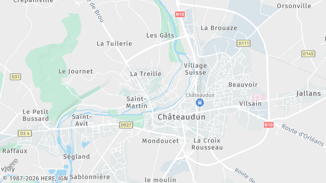 Carte de la zone d'intervention à Châteaudun