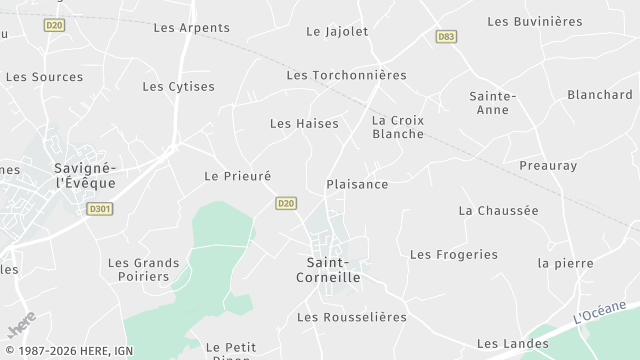 Carte de la zone d'intervention à Saint-Corneille