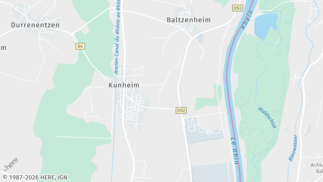 Carte de la zone d'intervention à Kunheim