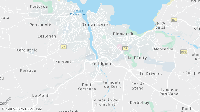 Carte de la zone d'intervention à Douarnenez