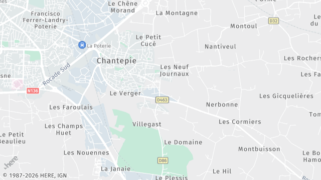 Carte de la zone d'intervention à Chantepie