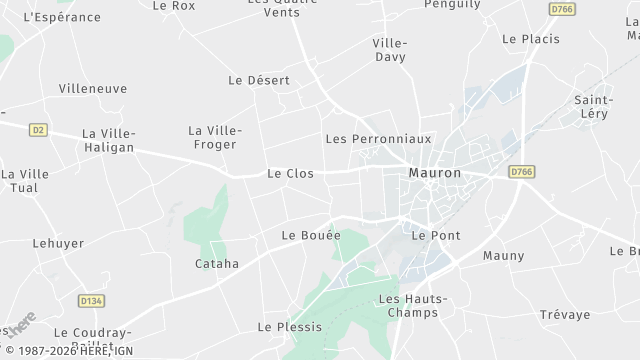 Carte de la zone d'intervention à Mauron