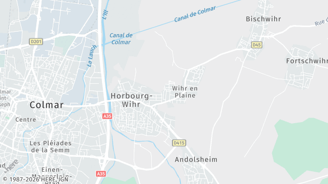 Carte de la zone d'intervention à Horbourg-Wihr