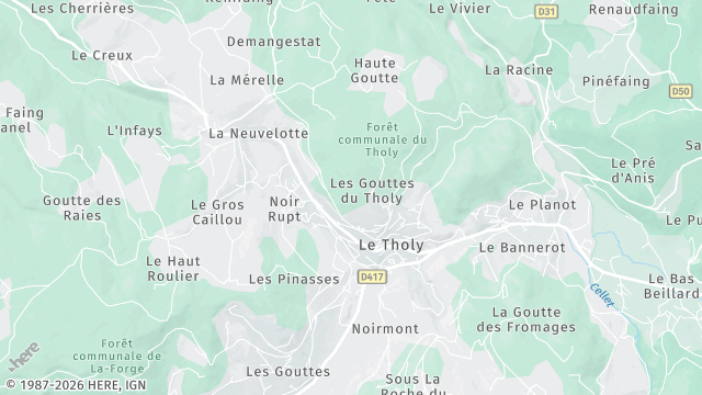 Carte de la zone d'intervention à Le Tholy