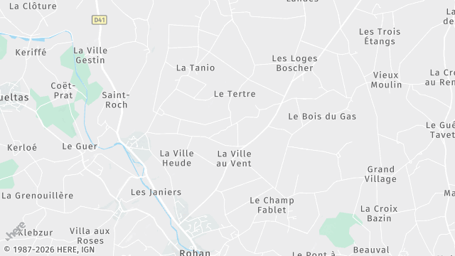 Carte de la zone d'intervention à Rohan