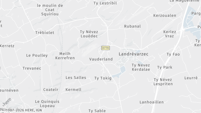 Carte de la zone d'intervention à Landrévarzec
