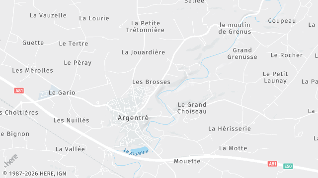 Carte de la zone d'intervention à Argentré