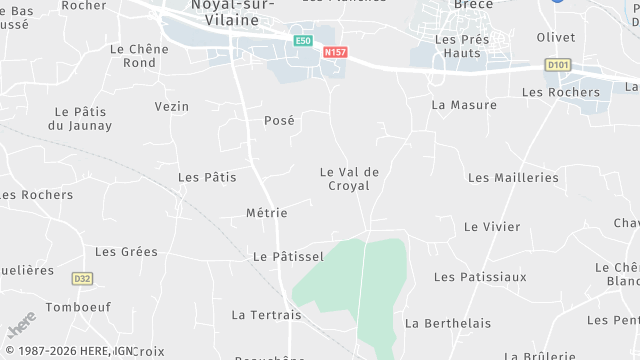 Carte de la zone d'intervention à Noyal-sur-Vilaine
